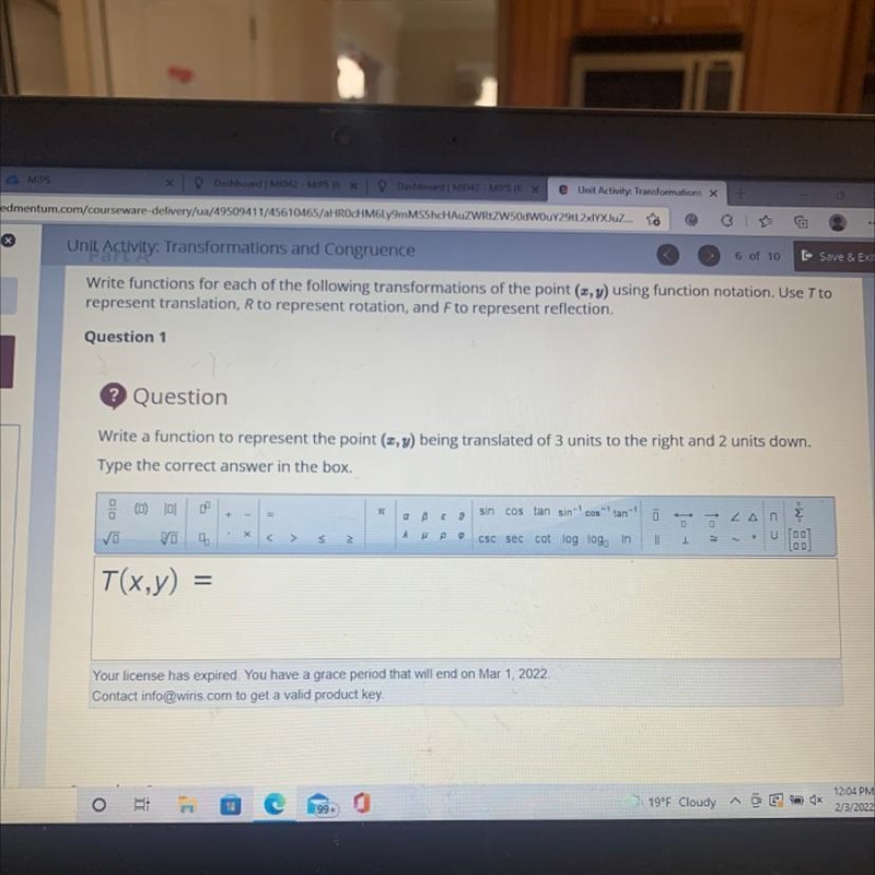 Write a function to represent the point (x,y) being translated of 3 units to the right-example-1