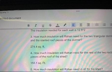 5. How much insulation will Rohan need in all for his shed?1. 142.92. 12 ^2 ft.3.274.44. 155.1-example-2