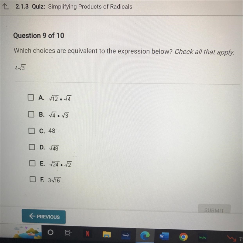 Which choices are equivalent to the expression below? check all that apply (image-example-1