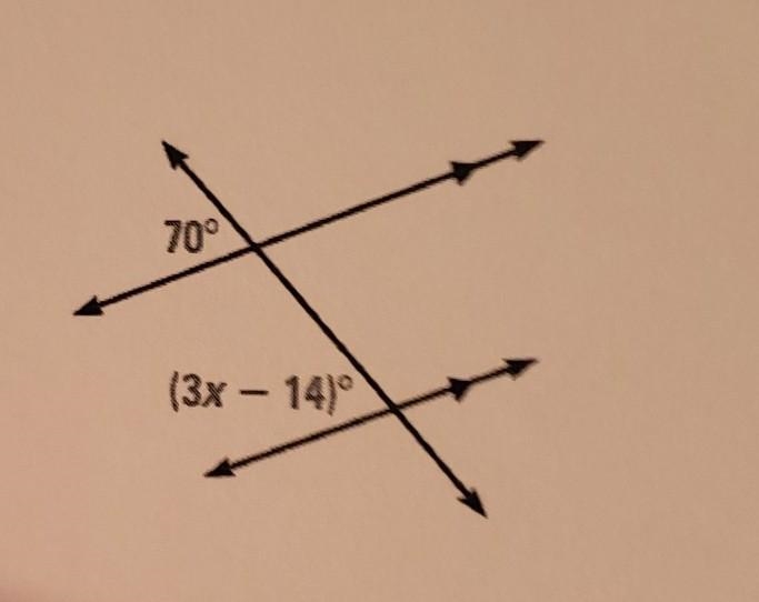 I need help to set up an equation the find the value of x. Then, to explain my reasoning-example-1