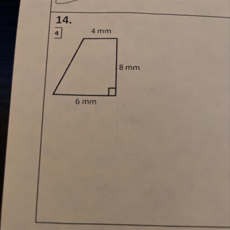 I need help with finding areas and perimeter for a trapezoid thank you-example-1