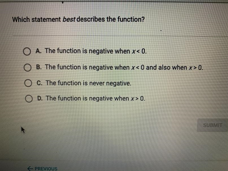 The graph shows the linear parent function.Y5-55----Which statement best describes-example-2