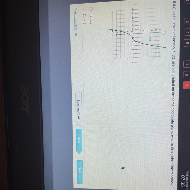 Need help with this question The answer choices are A-(0,-2)B (1,-1)C (2,0)D(3,3)-example-1