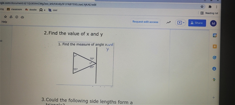 Find the value of x and y. Need some help solving this one.-example-1