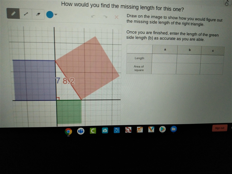 Draw on the image to show how you would figure out the missing side length of the-example-1