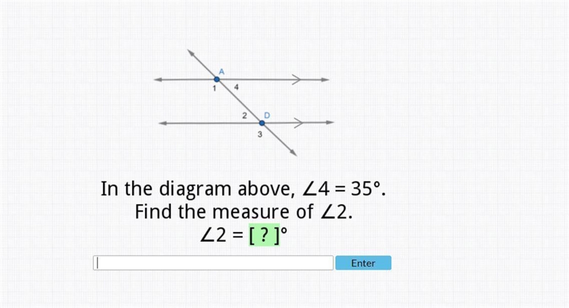 In the diagram above <4=35* Find the measure of <2. <2={?}-example-1