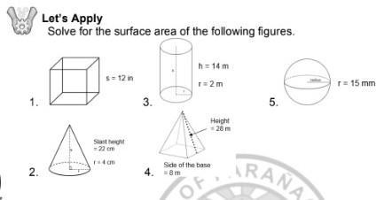 Let's Apply Solve for the surface area of the following figures. ​-example-1