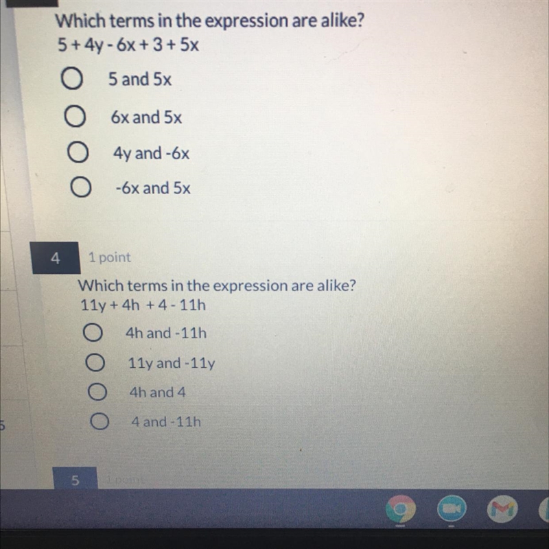 Which terms in the expression shown in the image are alike-example-1