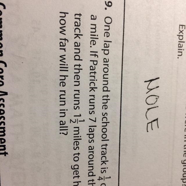 19. One lap around the school track is 2 of a mile. If Patrick runs 7 laps around-example-1