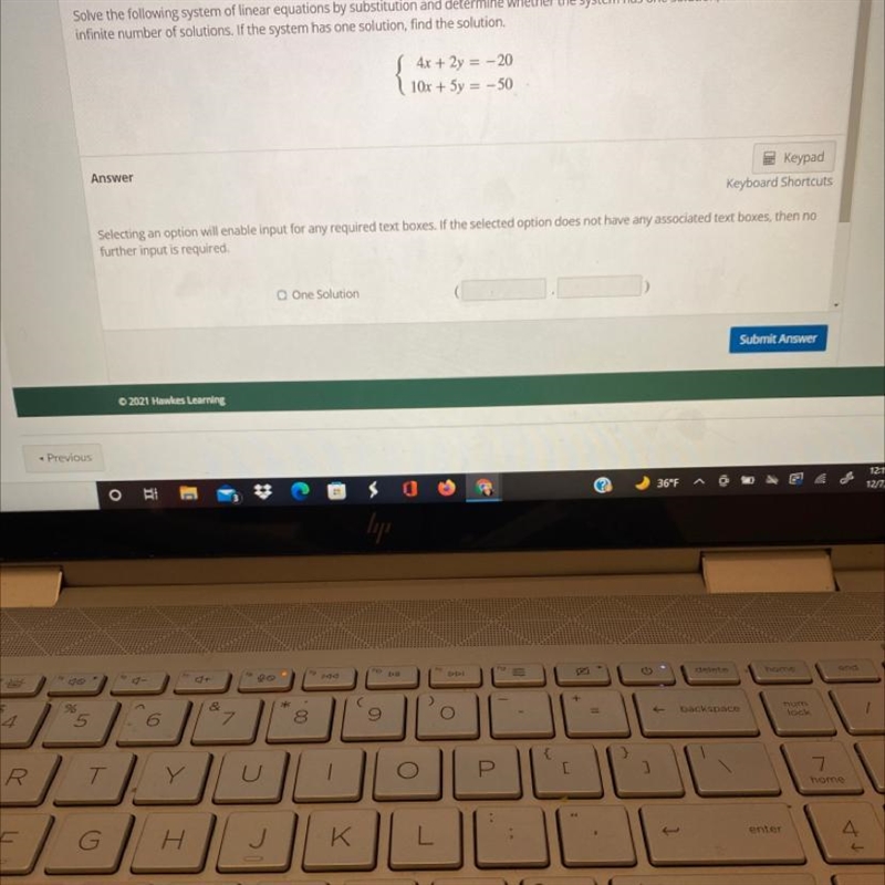 Solve the following system of linear equations by substitution and determine whether-example-1