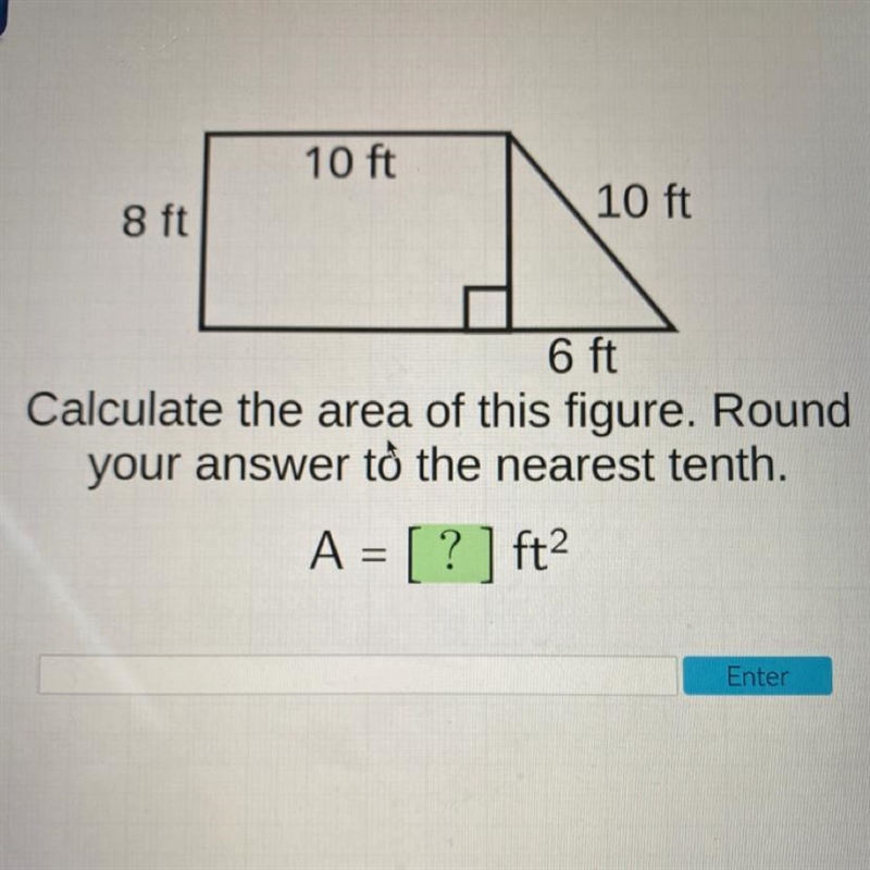 Calculate the area of this figure. Round your answer to the nearest tenth. I am confused-example-1