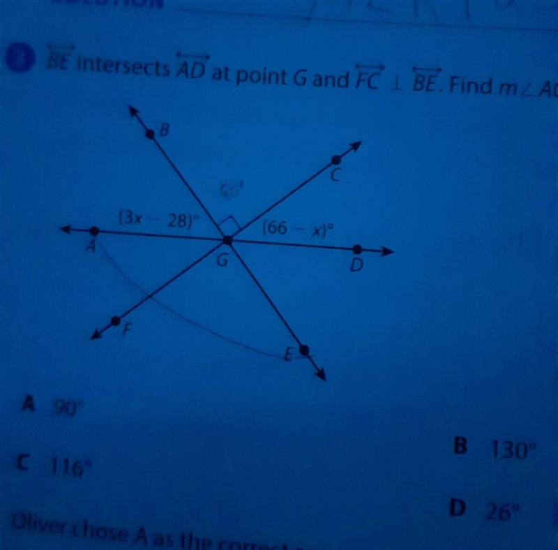 BE intersects AD at point G and FC BE. Find m AGE help pls it's due tomorrow ​-example-1