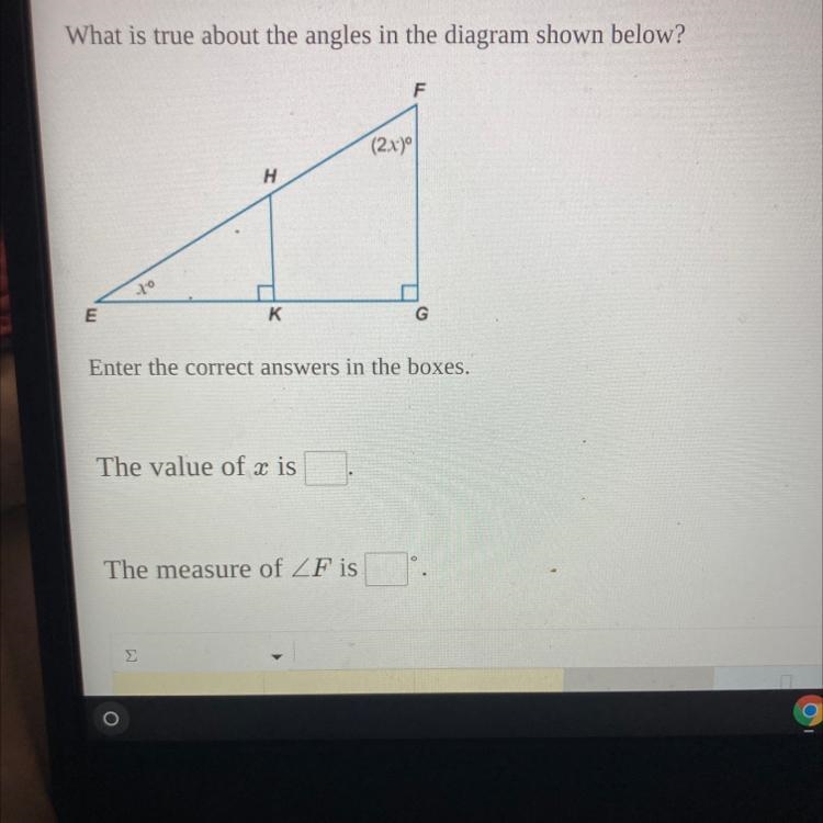 Hi I really need help with this question I do not know the value of or the measure-example-1