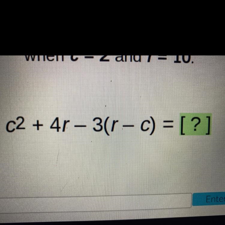 Simplify and then evaluate the equation when C=2 and R=10-example-1