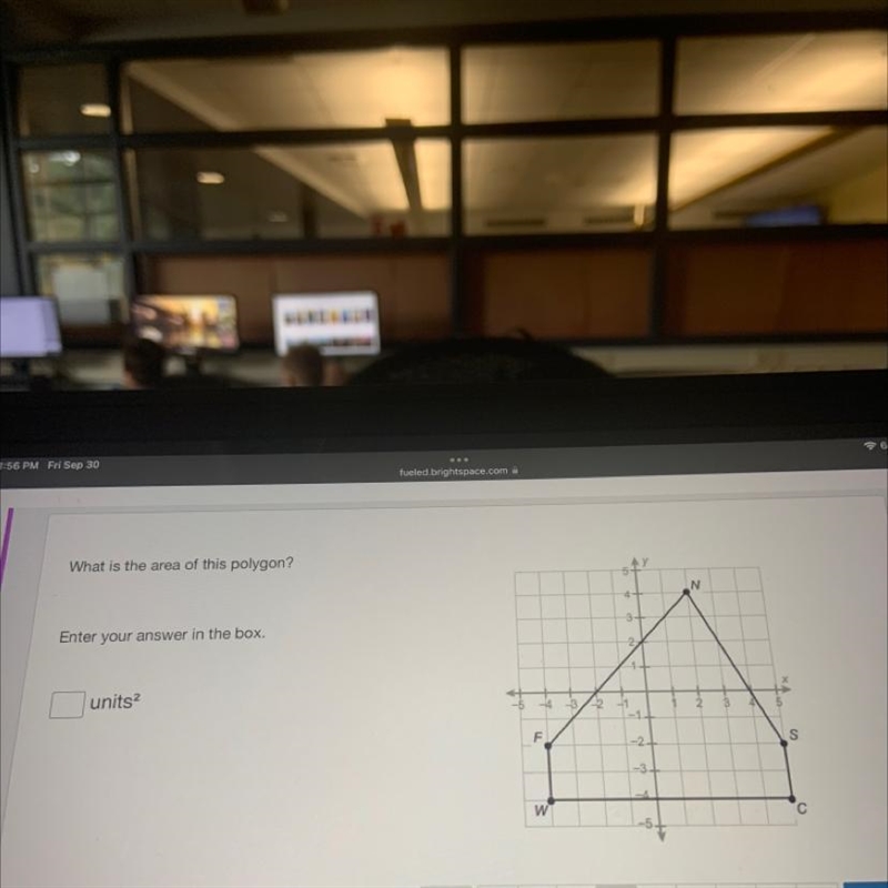 What is the area of this polygon? Enter your answer in the box. units2-example-1