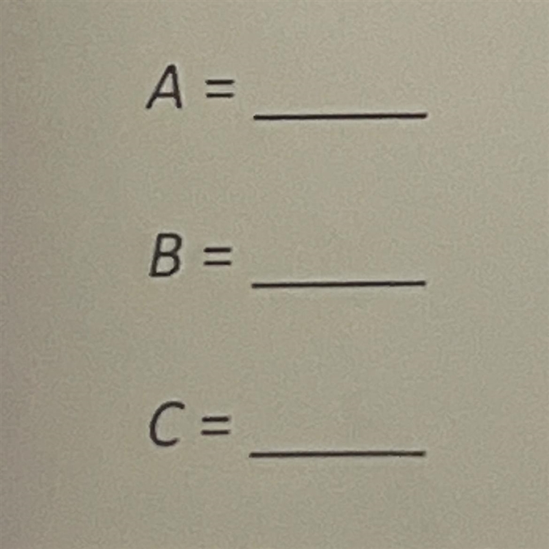 Determine the values of A, B, and C when y- 7= 3(x-4) is written in standard form-example-1