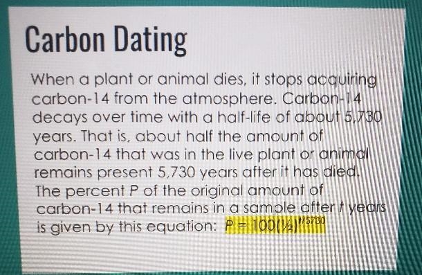 What is the original amount of carbon-14 that remains in the sample after t years-example-2