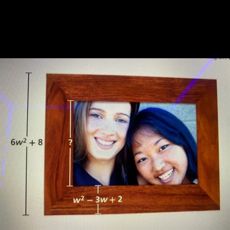 Photography: The measurements of a photo and its frame are shown in the diagram. Write-example-1