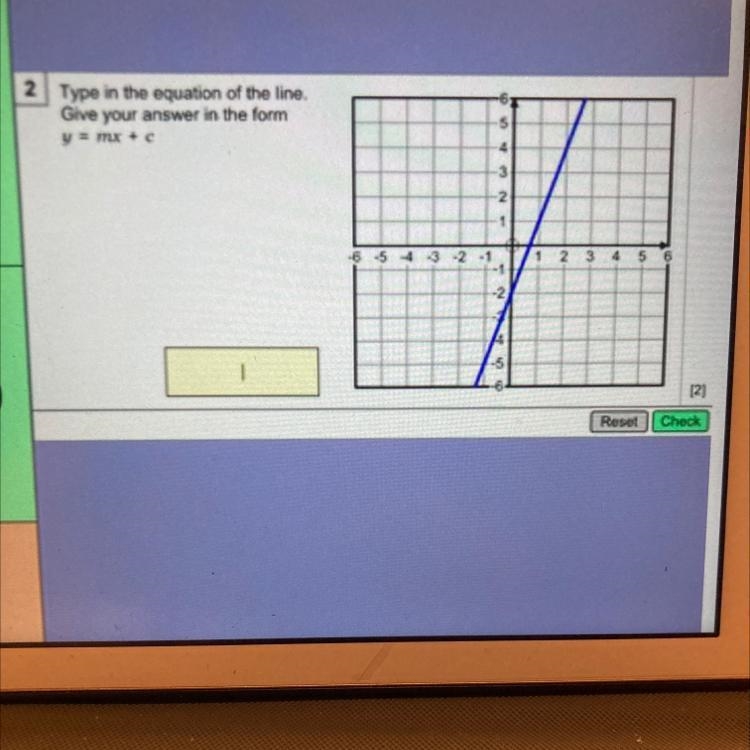 Type in the equation of the line. Give your answer in the form. y = mx + c-example-1