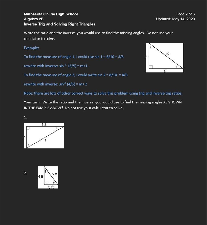 I need help finding the measurement of angle 1 from Question 1-example-1