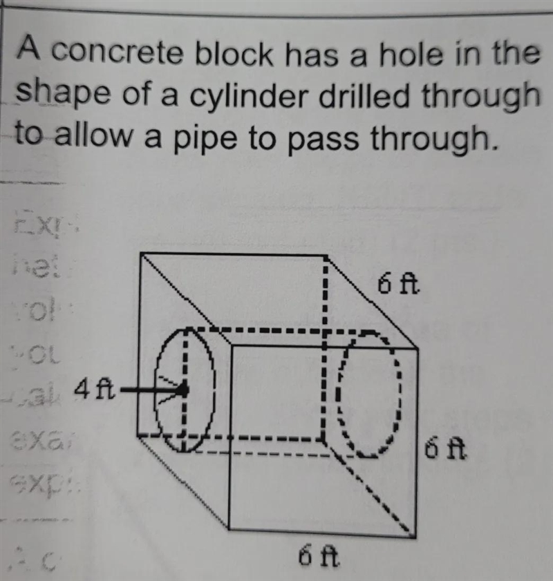 Find the surface area of the tunnel created inside the block.-example-1