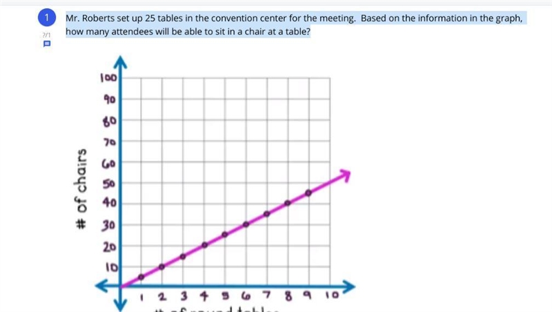 Mr. Roberts set up 25 tables in the convention center for the meeting. Based on the-example-1