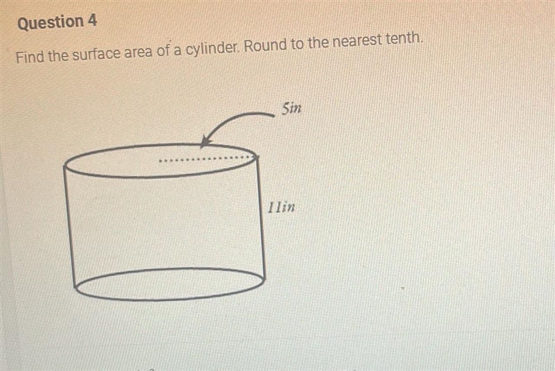 How do I find the surface area of a cylinder rounded to the nearest 10th-example-1