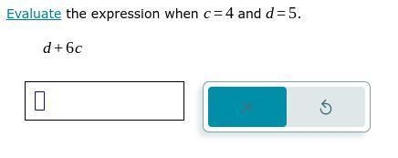 Evaluate the expression when c=4 and d=5. d+6 c-example-1