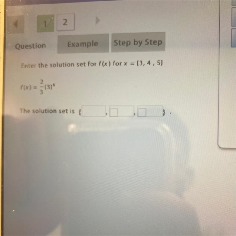 Enter the solution set for f(x) for x= {3,4,5}-example-1