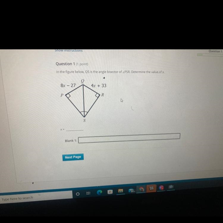 In the figure below, QS is the angle bisector of-example-1