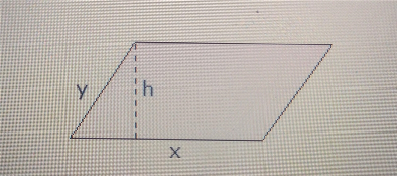 If x = 7 units, y = 5 units, and h = 3 units, then what is the area of the parallelogram-example-1