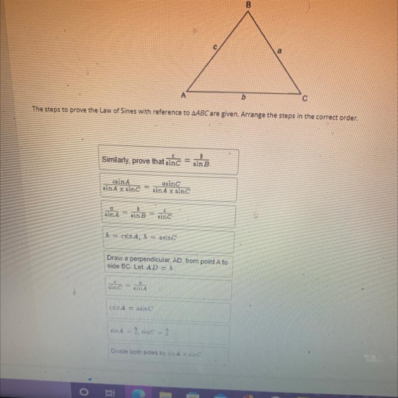 16Drag each tic to the correct box.BThe steps to prove the Law ones with reference-example-1