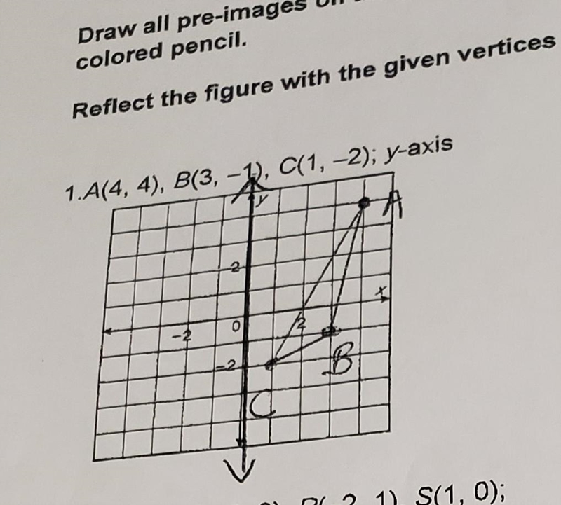 1.A(4,4), B(3, -1), C(1, -2); y-axis (; y x 0 B D4-example-1