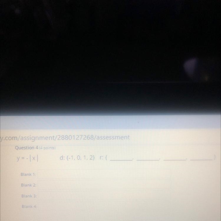 Y = -xd: {-1,0, 1, 2} {Blank 1:Blank 2:Blank 3:Blank 4:-example-1