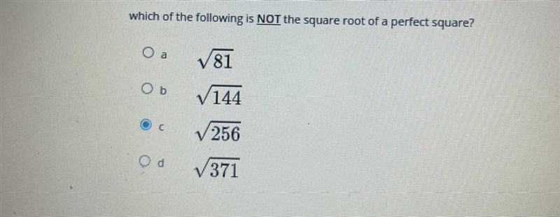 Which of the following is not the square of a perfect square-example-1