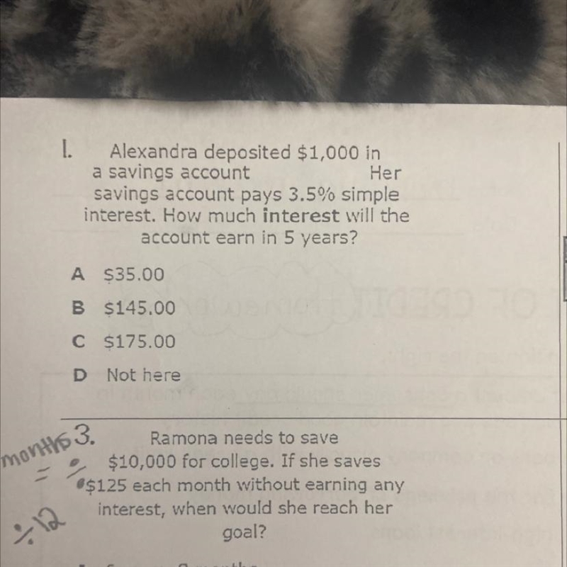 Alexandra deposited $1,000 in a savings account Her savings account pays 3.5% simple-example-1