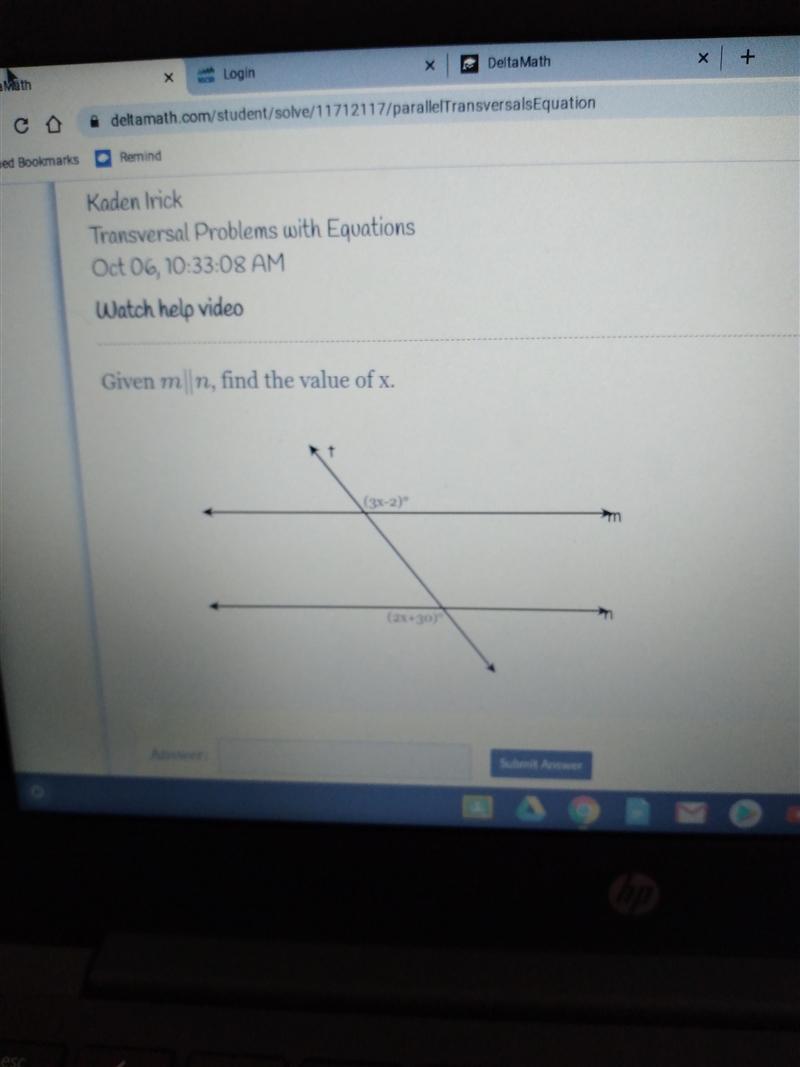 Given m|n, find the value of x. (3x-2) ( 2x=20-example-1