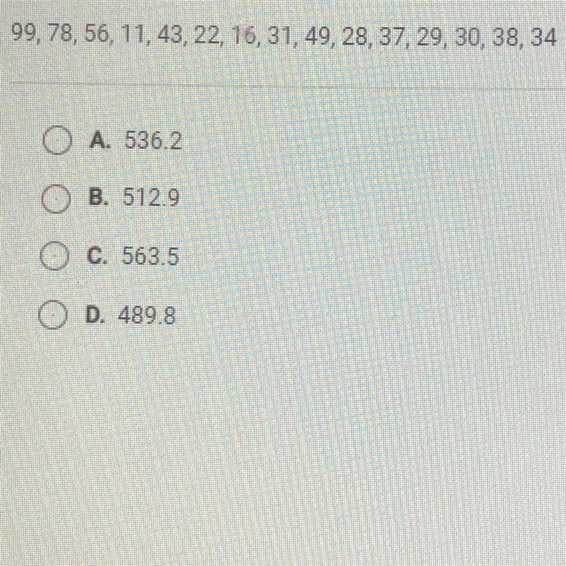 Which of the following values is closest to the variance for the set of datashown-example-1