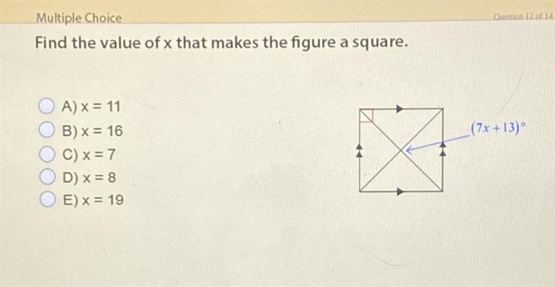 Find the value of x that makes the figure square-example-1