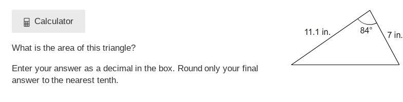 What is the area of this triangle? Enter your answer as a decimal in the box. Round-example-1