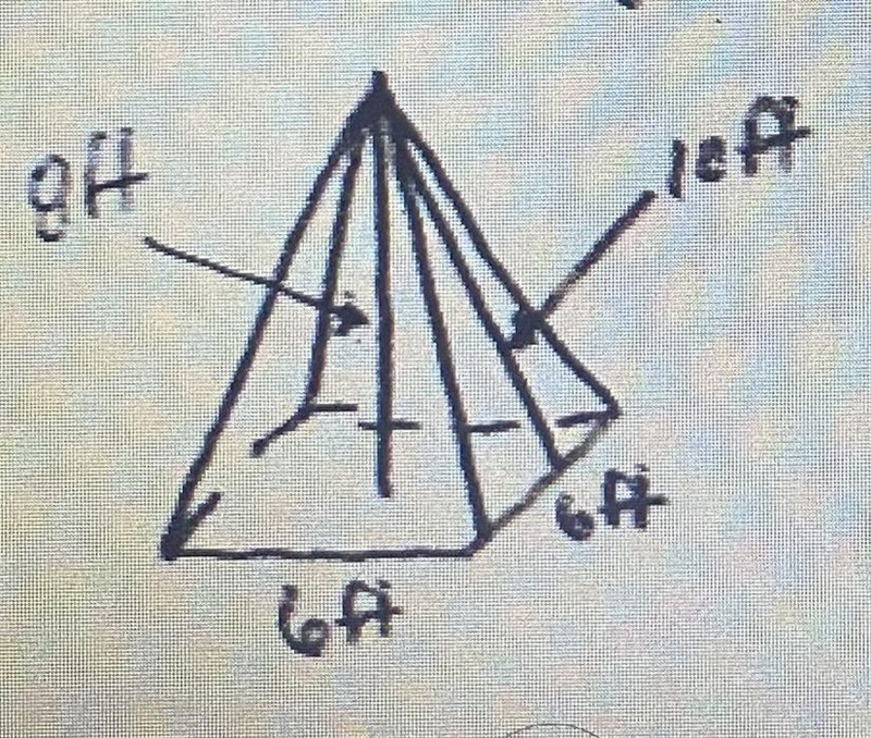 How Much Paint Would Cover This Pyramid Without The Square Base ?-example-1