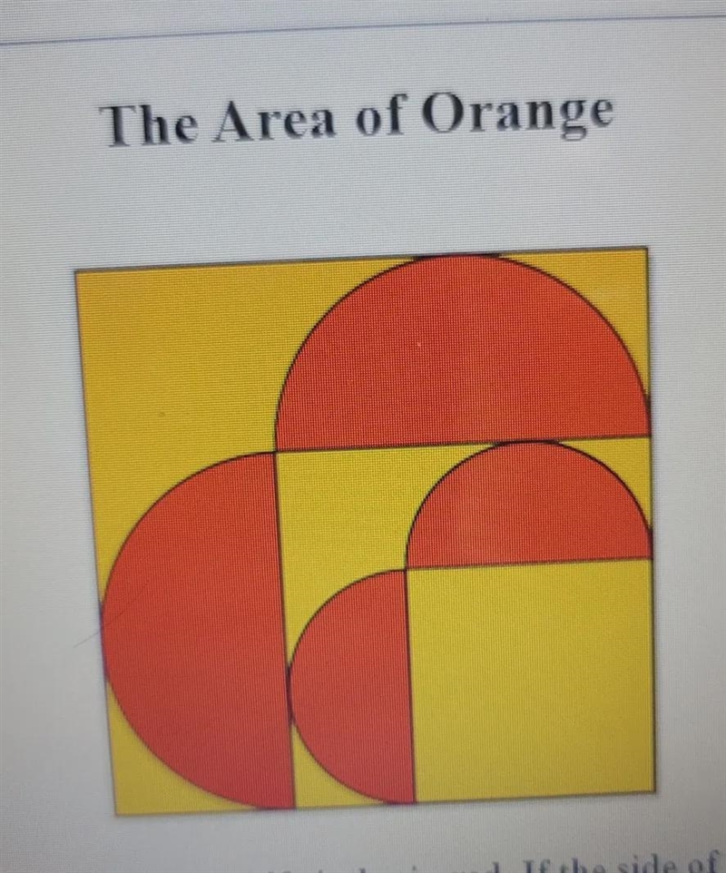 The figure above shows a big square that contains 2 smaller squares in orange and-example-1