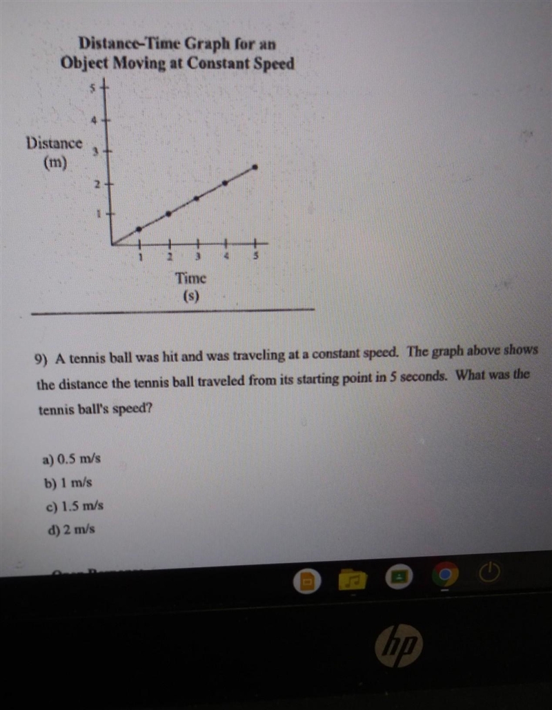 Distance-Time Graph for an Object Moving at Constant Speed Distance Timc 9) A tennis-example-1