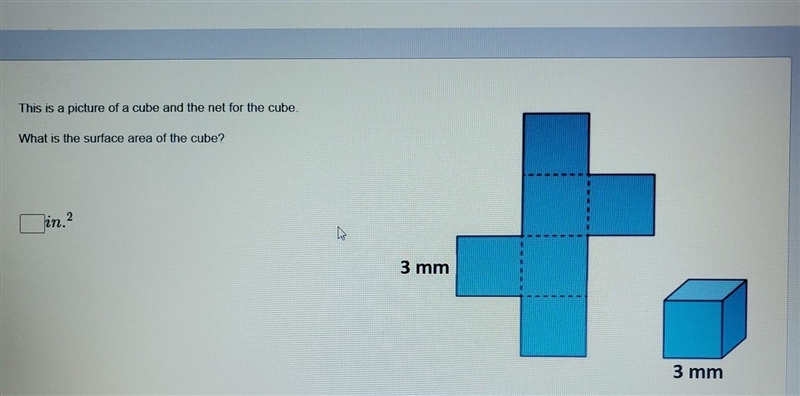 This is a picture of a cube and the net for the cube. What is the surface area of-example-1