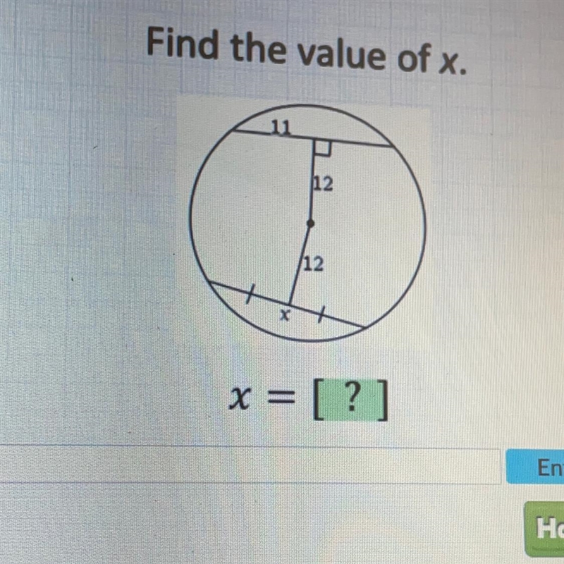 Find the value of x. X=?-example-1