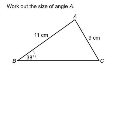 Work out the size of angle A-example-1