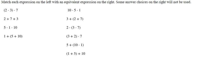 Match each expression on the left with an equivalent expression on the right. Some-example-1