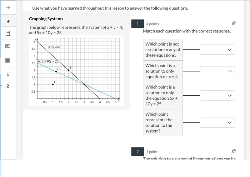 The options are Point E Point D Point F Point C-example-1