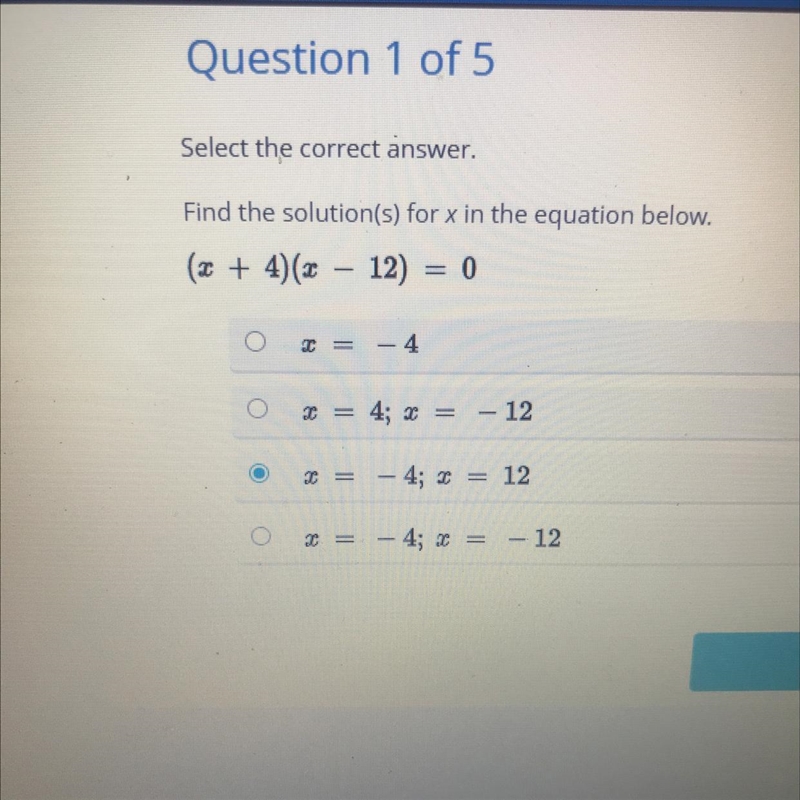 (x + 4)(x − 12) = 0 can someone help me with this-example-1