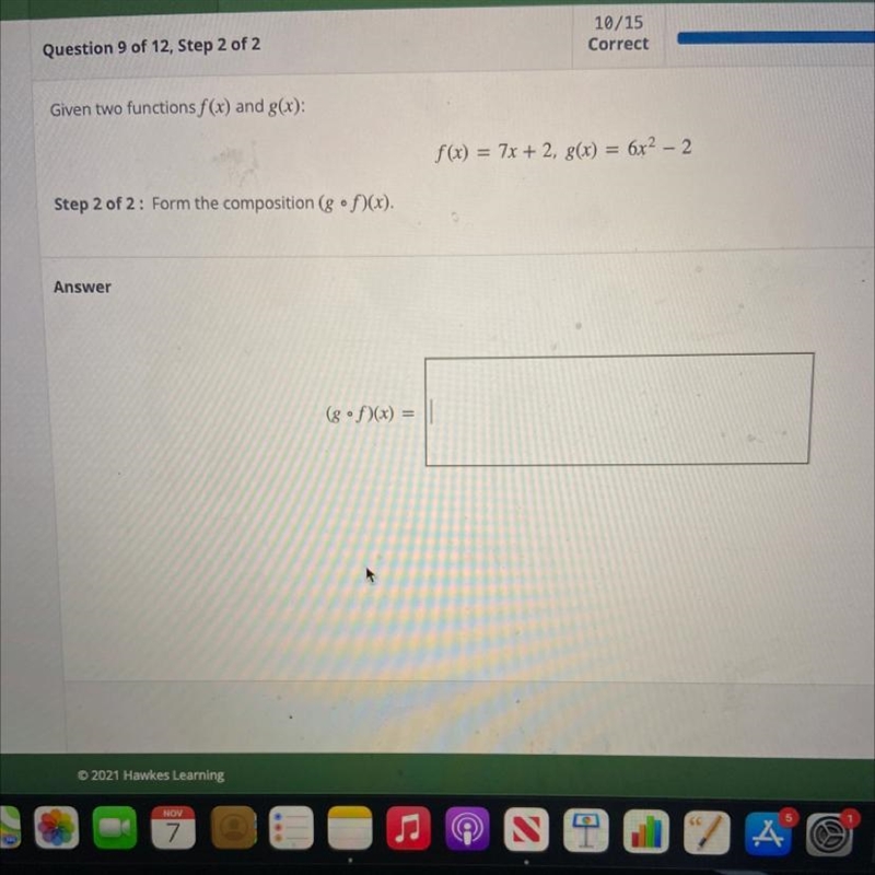 Given two functions f(x) and g(x)Form the composition (g•f)(x) ?-example-1